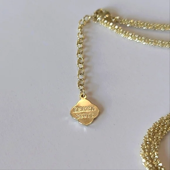 Kendra Scott Sandra Necklace Turquoise Magnesite Pendant Margarita Chain Gold - Picture 7 of 13